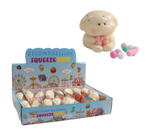 Гра антистрес C 71365 (24) ЦІНА ЗА 16 ШТУК В БЛОЦІ, м’які кульки, блискітки, в коробці