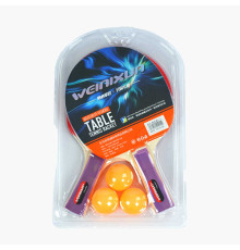 Набір ракеток C 65308 для пінг понгу (50) 2 ракетки, 3 м'ячики, в слюді