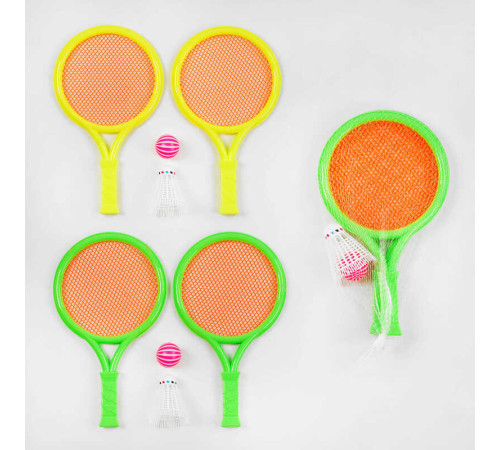 Набір ракеток 009-1 (240/2) 2 кольори, м'ячик, воланчик, в сітці