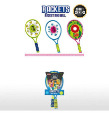 Набір ракеток 9905 A (48) 2 ракетки, пластиковий каркас, 2 м’ячі, на листі, ВИДАЄТЬСЯ МІКС ВИДІВ