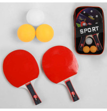 Ракетка для пінг-понгу C 44855 (50) "TK Sport", 2 шт + 3 м'ячики, в чохлі