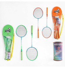 Бадмінтон C 63474 (50) 2 види, 2 ракетки, воланчики, металевий каркас, в чохлі