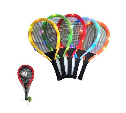 Набір ракеток 1208 S (48) 2 ракетки, 2 воланчики, підсвічування ракеток і воланчика, в сітці, ВИДАЄТЬСЯ ТІЛЬКИ МІКС ВИДІВ