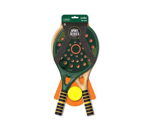 Набір ракеток 9932 (36) 2 ракетки, пластиковий корпус та полотно, м'яка ручка, на листі – в наличии! Купите сейчас у KAZKOVA