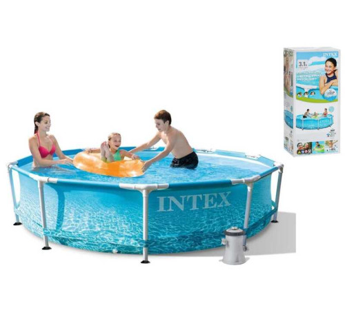 Intex Басейн каркасний 28208 NP (1) круглий, діаметр 305см, висота 76см, насос-фільтр (1 250 л/ч), об'єм 4485л, в коробці