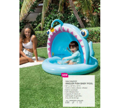 Intex Басейн дитячий надувний 58419 NP (6) 102x94 см, об`єм 45 л, вік: до 3х років