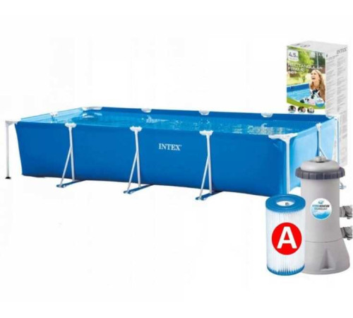Intex Басейн каркасний 28274 NP (1) 450х220х84см, Об'єм:7127 л при 90 заповненні, (2006 л/год) насос-фільтр, в коробці