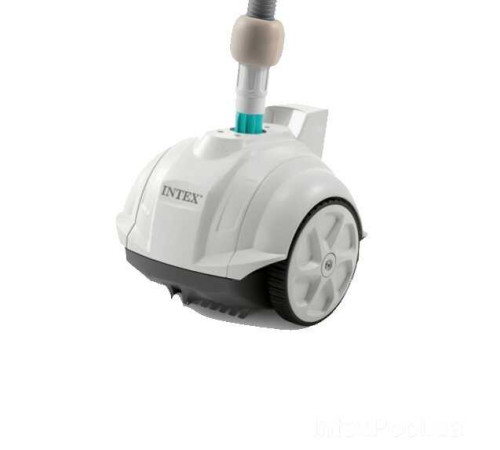 Intex Автоматичний підводний вакуумний робот-пилосос 28007 (1) (ZX50) для очищення дна басейнів, працює від фільтру насоса потужністю від 3407до5678 л