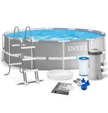 Intex Басейн каркасний 26720 NP (1) об`єм:12706л (90), розмір:427х107см, сходи, насос-фільтр: 3785 л/год, драбина, тент, підстилка, в коробці