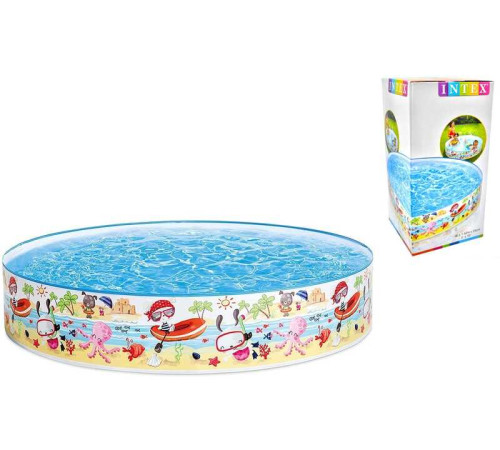 Intex Басейн 56451 NP "Веселий пляж" (6) розміром 152х25см, об'єм: 370л, вага: 1,4 кг, від 3-х років – в наличии! Купите сейчас у KAZKOVA