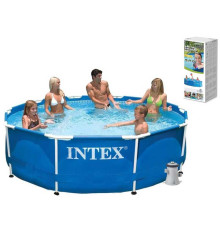 Intex Басейн каркасний 28202 NP (1) об'єм: 4485л, розмір:305х76см, фільтр-насос 1250л/год, мережа 220-240В, вік 6+ років