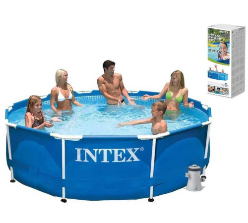 Intex Басейн каркасний 28202 NP (1) об'єм: 4485л, розмір:305х76см, фільтр-насос 1250л/год, мережа 220-240В, вік 6+ років