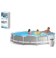 Intex Басейн каркасний 26712 NP (1) розмір:366x76 см (насос-фільтр картриджний 2006 л/год), об'єм води:6503л, в коробці