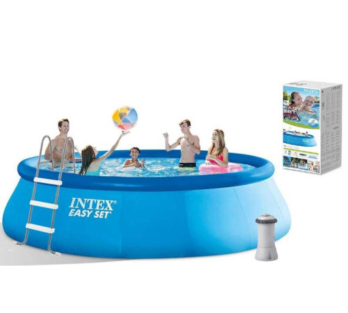 Intex Басейн 26166 NP (1) об'єм:12430л, фільтр+насос, розмір:457х107см (3785л/год, драбина, тент, підстилка) Intex Басейн 26166 NP (1) об'єм:12430л, фільтр+насос, розмір:457х107см (3785л/год, драбина, тент, підстилка)