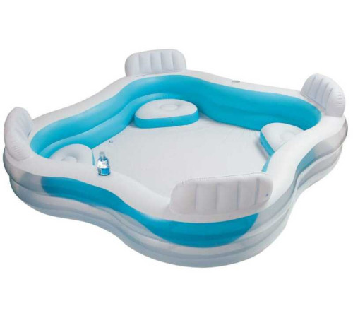 Intex Басейн 56475 NP (2) сімейний, з 4 спинками-сидіннями 229-229-66 см, 882 л, 6.95 кг