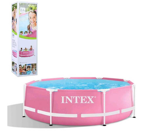 Intex Басейн каркасний 28290 NP (1) Рожевий, 244х76см, об`єм 2843л., від 6 років,