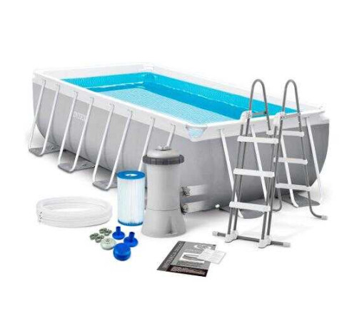 Intex Басейн каркасний 26788 NP (1) Місткість води, об'єм 90:6836л., розмір:400х200х100см, фільтр-насос 2006л/год, сходи