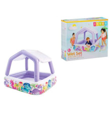 Intex Басейн 57470 NP (3) БУЗКОВИЙ, квадратний, з знімним дахом, 157х122см, 282л, від 3-х років