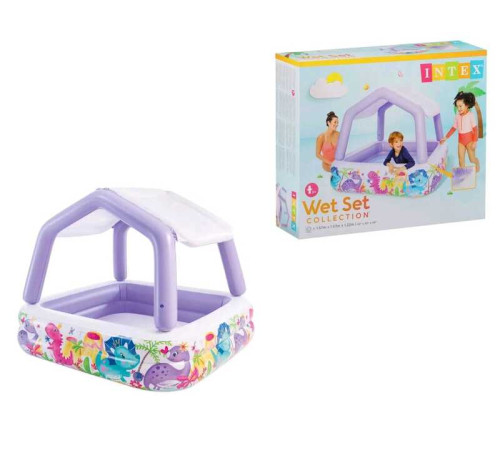 Intex Басейн 57470 NP (3) БУЗКОВИЙ, квадратний, з знімним дахом, 157х122см, 282л, від 3-х років