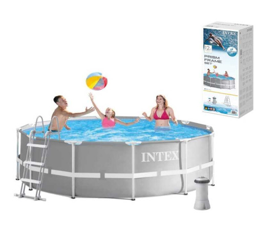 Intex Басейн каркасний 26716 NP (1) об`єм :8592л (90), розмір:366смх99см.,сходи, насос-фільтр (2006 л/год, драбина), в коробці