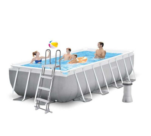 Intex Басейн каркасний 26790 NP (1) об'єм:8418л, розмір:400х200х122см, насос-фільтр картриджний: 2006 л/год, драбина, в коробці