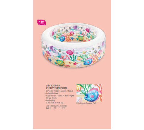 Intex Басейн 58480 NP (3) "Акваріум", 152-56см, 360л, 3,5кг, від 3-х років