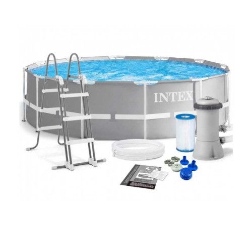 Intex Басейн каркасний 26718 FR (1) об`єм :10685л (90), розмір:366х122см, фільтр-насос, сходи, від 6-ти років,