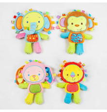 гр Брязкальце C 55897 (100) "Bimbo", текстильне, звірятко, пискавка, 8 видів, ВИДАЄТЬСЯ ТІЛЬКИ МІКС ВИДІВ