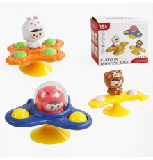 Брязкальце-спінер FXB 17 (120/2) 3 види, присоска, рухомі кульки, в коробці, ВИДАЄТЬСЯ МІКС ВИДІВ