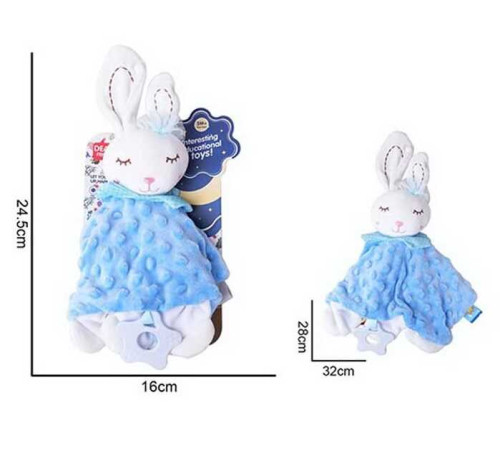 Брязкальце-комфортер 688 M68 (96) "Зайченя", текстильне, гумовий прорізувач, шумливі вушка, петелька для підвішування, в пакеті – в наличии! Купите сейчас у KAZKOVA