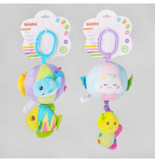 гр Брязкальце м'яке ВМ - 55004 (60) "Bimbo", 2 види, пискавка, заводний механізм, пластикова кліпса, шелесткі елементи, в пакеті