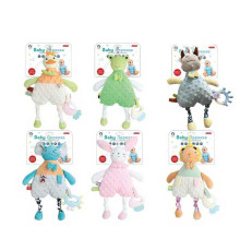 Брязкальце A 554 (120/2) 6 видів, текстильне, тваринка, прорізувач, ВИДАЄТЬСЯ ТІЛЬКИ МІКС ВИДІВ