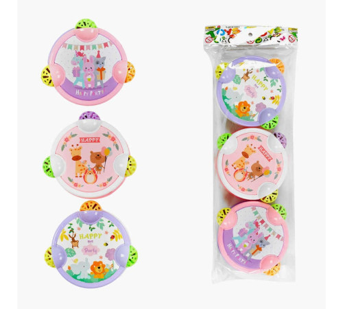 Набір брязкалець 929-65 (168/2) "Бубни", 3 штуки, в пакеті – в наличии! Купите сейчас у KAZKOVA Набір брязкалець 929-65 (168/2) "Бубни", 3 штуки, в пакеті – в наличии! Купите сейчас у KAZKOVA