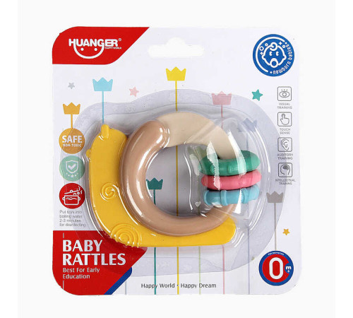 Брязкальце НЕ 0103 E (120) “Равлик”, прорізувач, текстурні кільця, на листі – в наличии! Купите сейчас у KAZKOVA