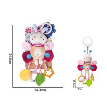 Брязкальце 688 M58 (72) текстильне, підвіска, гумовий прорізувач, кільця, кріплення для підвішування, шелесткі елементи, в пакеті