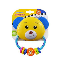 Брязкальце 0598 (96) ведмедик, музичний чіп, прорізувач, підсвітка, гра з кульками, на листі