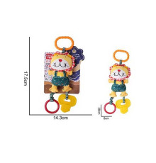 Брязкальце 688 M44 (120) “Левенятко”, текстильне, кріплення для підвішування, прорізувач, в пакеті