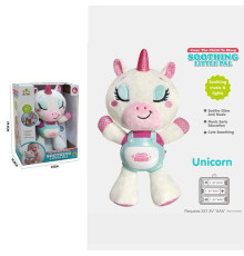 Музичне брязкальце SL 88056 (24/2) "Єдиноріжка", на батарейках, мелодії, звук дихання, підсвічування, шелесткі елементи, в коробці