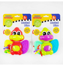 Брязкальце 0982 (48) 2 кольори, “Динозаврик”, підсвічування, мелодії, прорізувач, рухомі елементи, пальчикові ігри, на листі