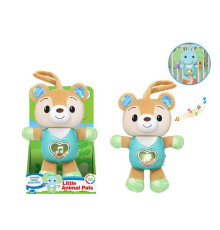 Музичне брязкальце 1963-3 (48) підсвічування, звуки тварин, мелодії, кумедні звуки, кульки, пластиковий тулуб, текстильні голова та кінцівки, в коробці