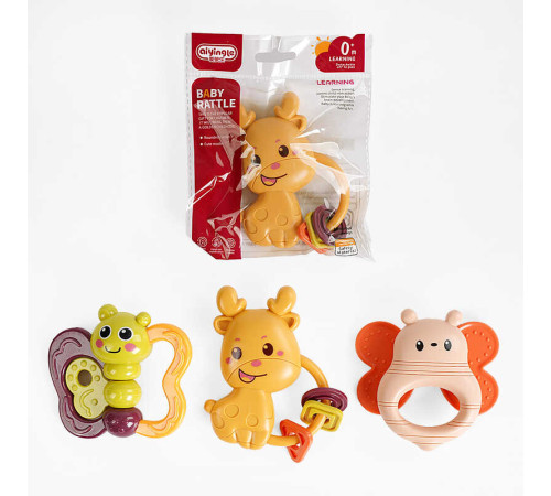 Брязкальце 668-61 A (720/3) 3 види, тваринка, в пакеті, ВИДАЄТЬСЯ ТІЛЬКИ МІКС ВИДІВ – в наличии! Купите сейчас у KAZKOVA