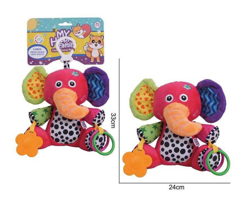 Брязкальце CH 6045-6 (60/2) “Слоник”, текстильне, мелодії, шелесткі елементи, прорізувач, кріплення для підвішування, в пакеті – в наличии! Купите сейчас у KAZKOVA