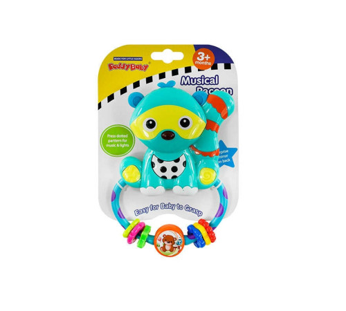 Брязкальце 0694 (48) єнот, музичний чіп, прорізувач, на листі – в наличии! Купите сейчас у KAZKOVA