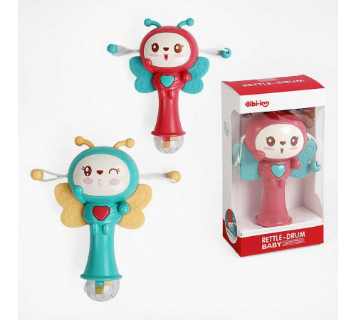 Брязкальце 698-75 (144/2) "Бджілка", 2 кольори, 3D підсвічування, звуки, мелодії, прорізувачі, в коробці – в наличии! Купите сейчас у KAZKOVA