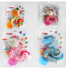 гр Брязкальце C 54420 (417) "Bimbo", 3 види, пискавка, прорізувачі, шелесткі елементи, в пакеті, ВИДАЄТЬСЯ ТІЛЬКИ МІКС ВИДІВ