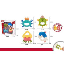 Набір брязкалець 668-99 (72) 4 штуки, морські мешканці, прорізувач, в коробці