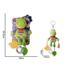 Брязкальце 688 M52 (72) "Жабка", текстильне, шумливі кульки, підвіски, 2 прорізувачі, кільце для підвішування, в пакеті