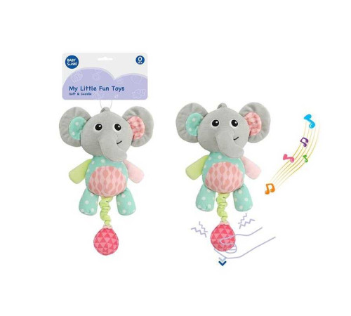 Брязкальце 1952-1 (60) м'яка іграшка, мелодія, заводний механізм, пискавка, мотузок для фіксації іграшки, в пакеті