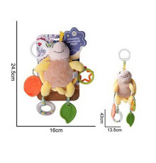 Брязкальце 688 M53 (72) текстильне, підвіска, гумовий прорізувач, кільця, кріплення для підвішування, люстерко, в пакеті