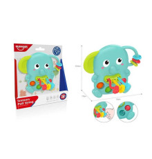 Розвивальна гра HE 0195 (96) “Слоник”, прорізувач, гумові елементи для перетягування, пальчикова гра, поп-іт, в коробці